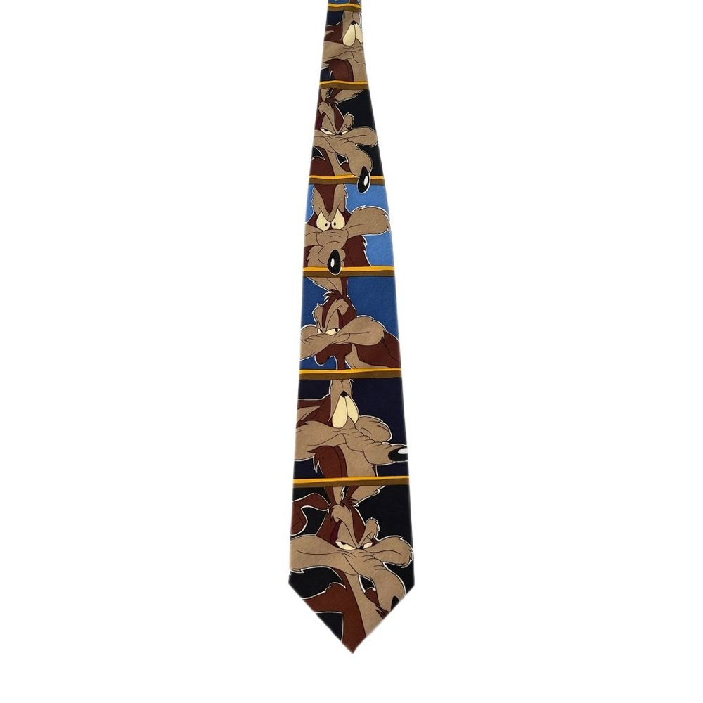 Vintage 1998 Warner Bros Looney Tunes Wile E. Coyote Printed Men’s Necktie - Picture 2 of 7